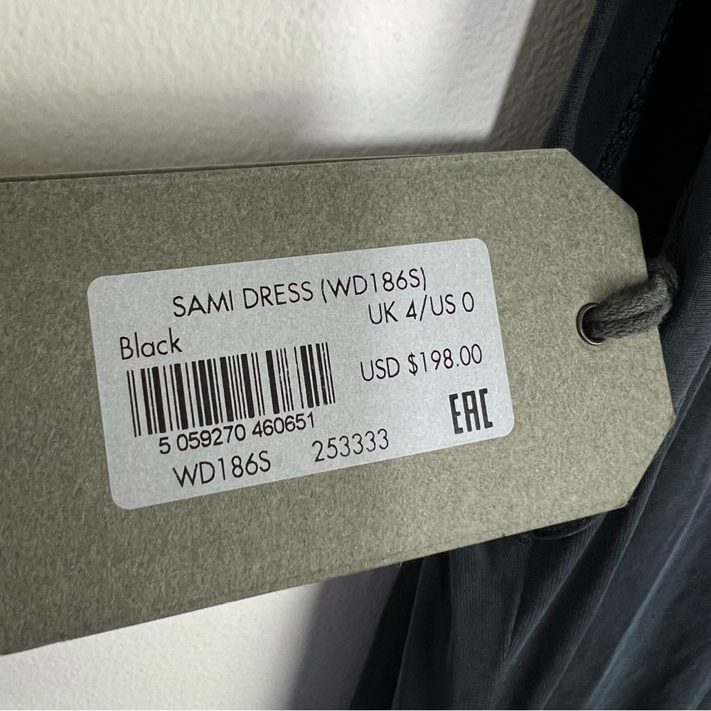 AllSaints Sami Cupro Knot Front Maxi Dress Size 0 in Black New All Saints - Picture 11 of 14